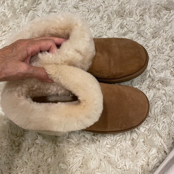 UGG Tan and Cream Shearling Slippers - Picture 1 of 4